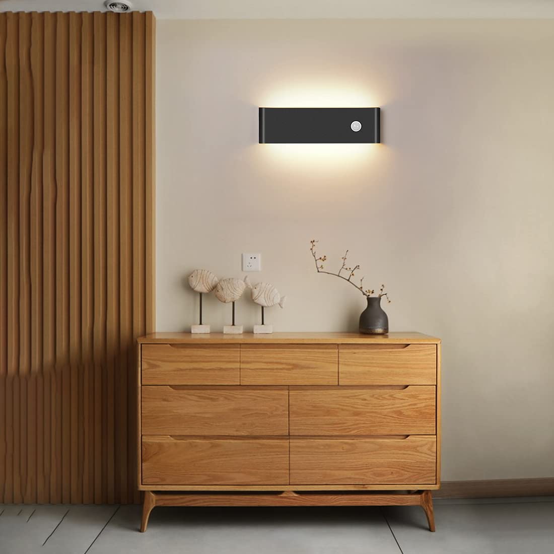 12W czujnik ruchu LED lampa ścienna Oświetlenie w górę i w dół – Czarna