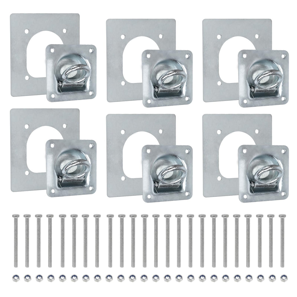 Trailer Tie-Down Rings, 6 Pieces – Silver