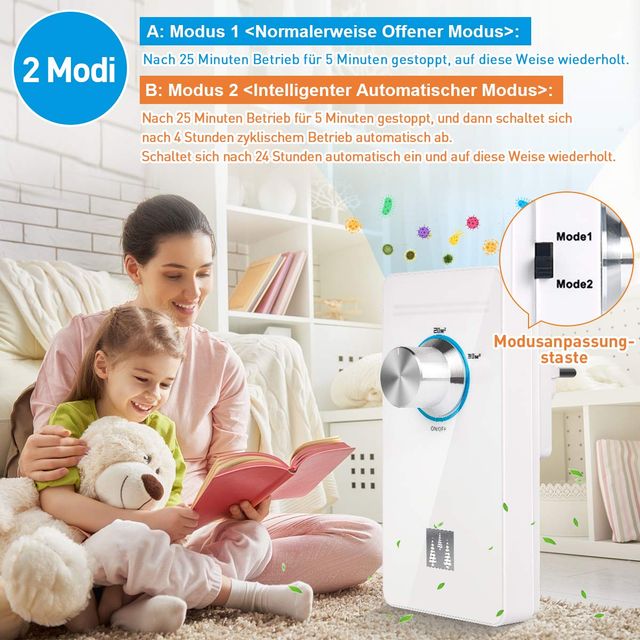Ozone air purifier odor eliminator for rooms - silver