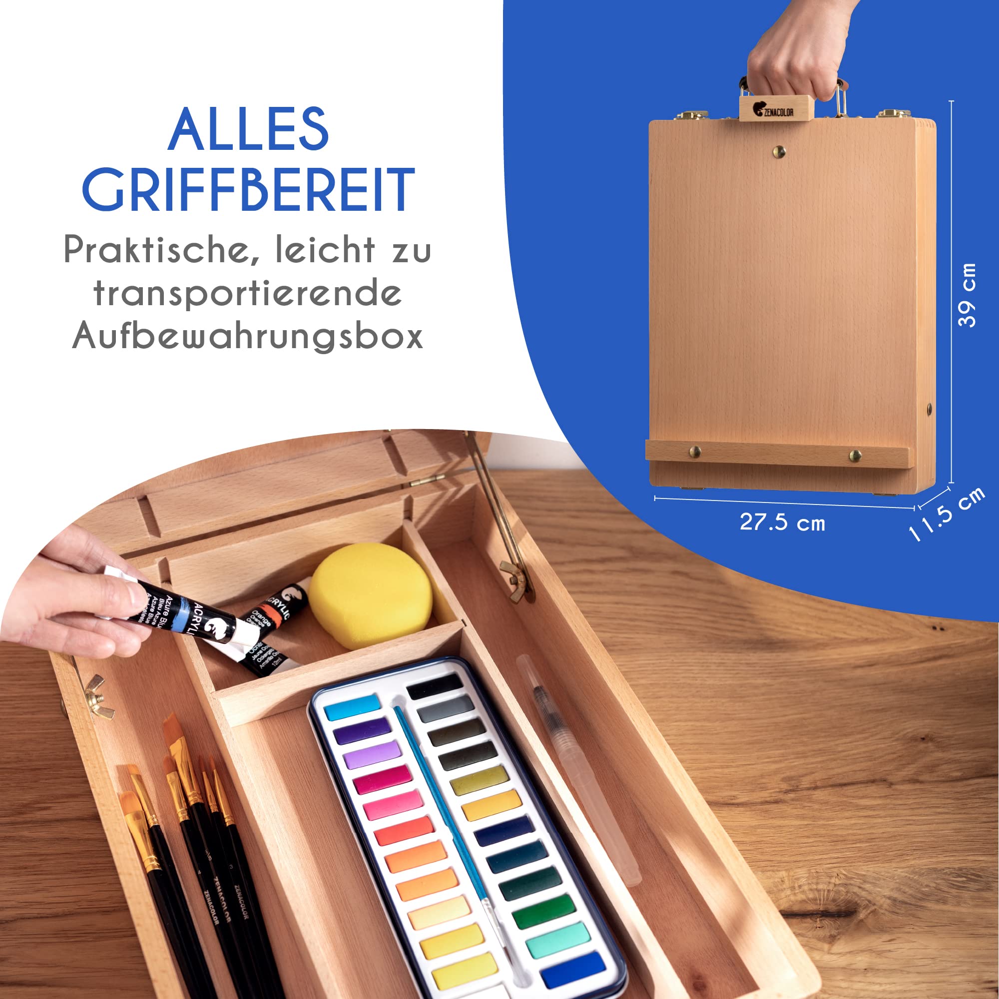 36-Piece Watercolor Paint Set with Gift Box and Easel – 24 Colors
