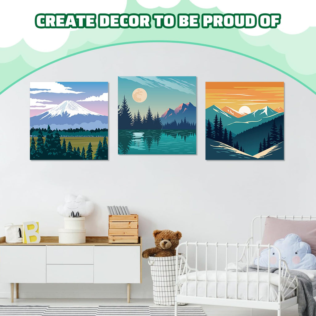 Canvas Set for Painting 12 pcs. – Natural Landscapes and Floral Motifs
