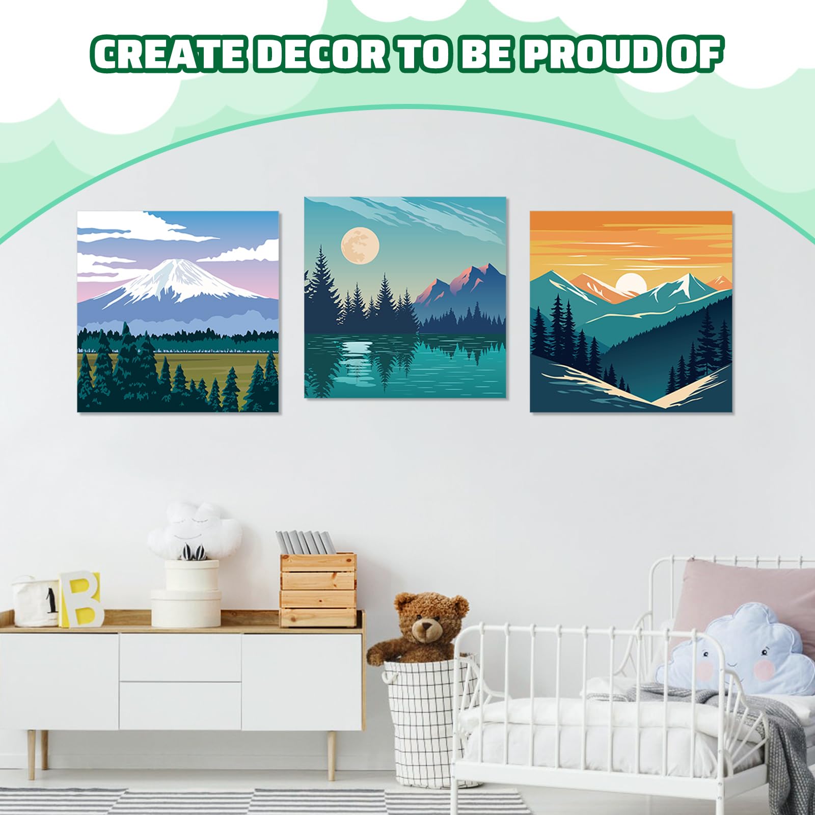 Canvas Set for Painting 12 pcs. – Natural Landscapes and Floral Motifs