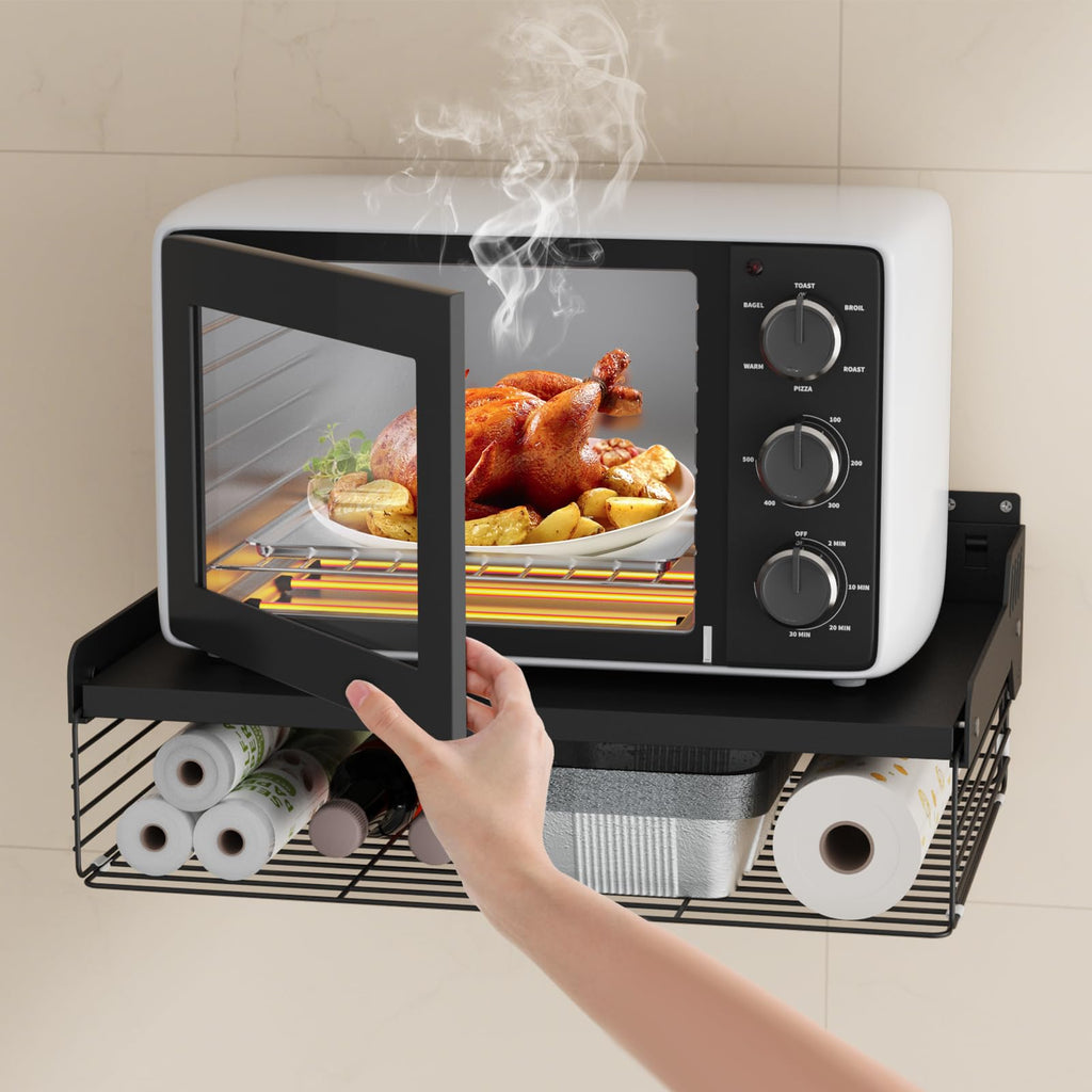 Microwave shelf, black