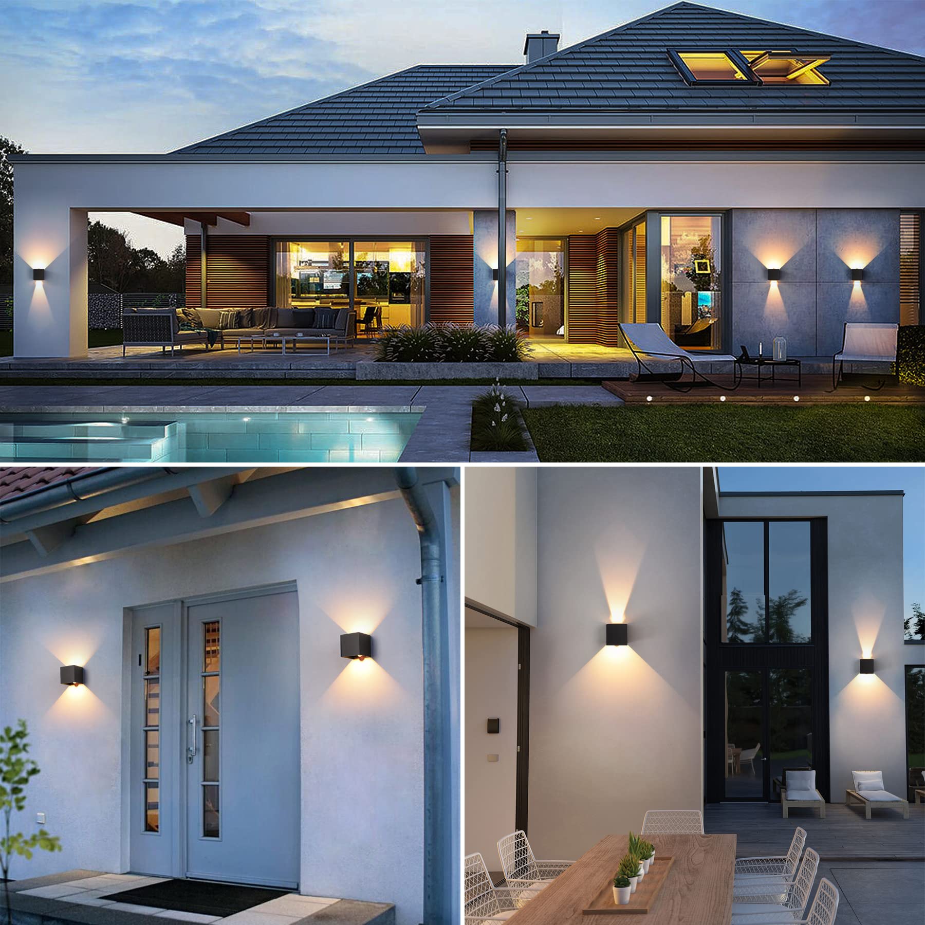 LED Wall Lamp with Motion Sensor 12W IP65 Waterproof Adjustable Beam Angle – Black