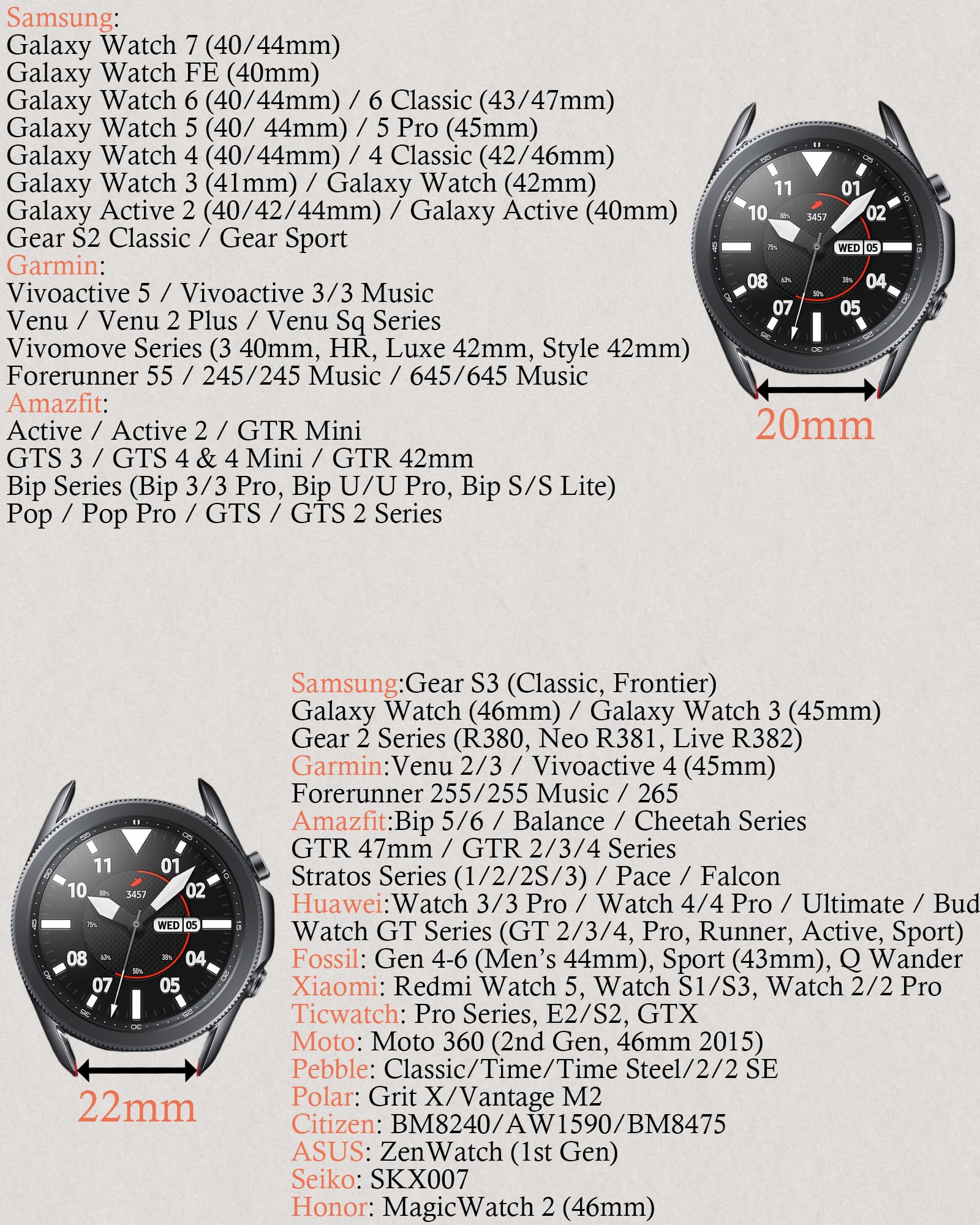 Luxury metal bracelet compatible with Samsung Galaxy watches – 20/22 mm