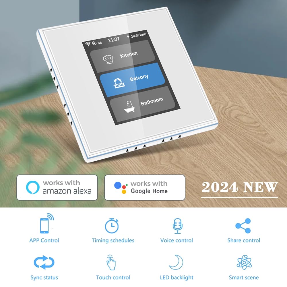 LANBON LCD smart switch 1/2/3 – White