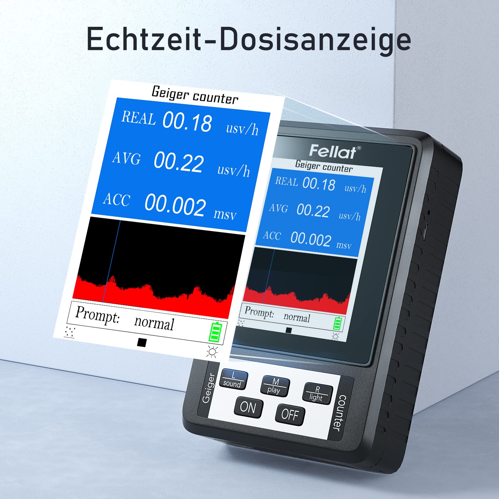 Geiger Counter FELLAT - Professional Radiation Detector with LCD Display
