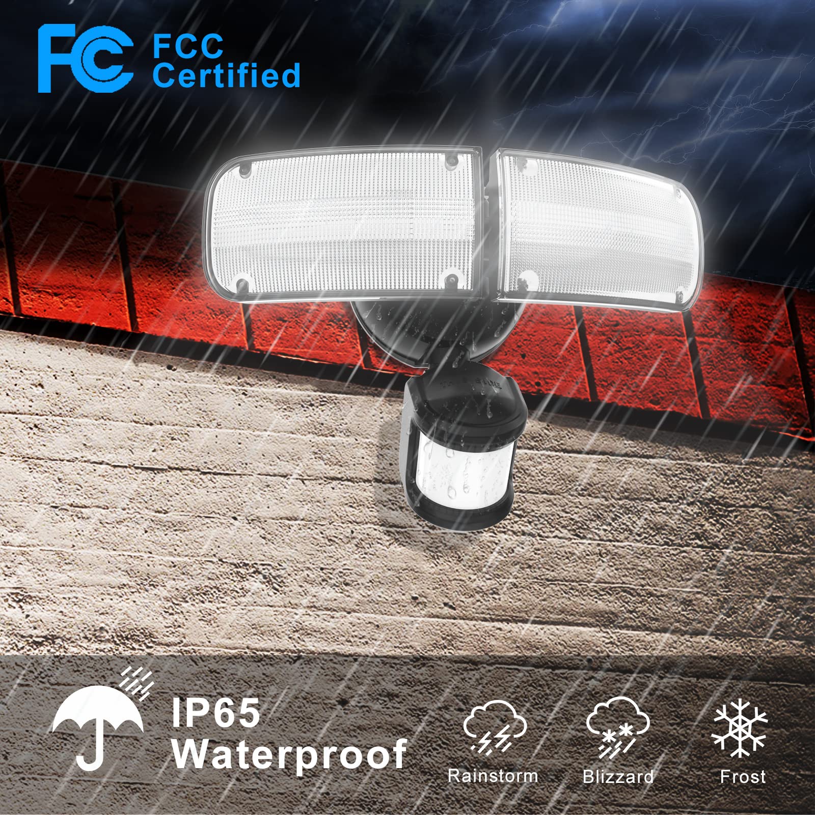 4000LM LED Floodlight Motion Sensor Super Bright Outdoor Floodlight – Black