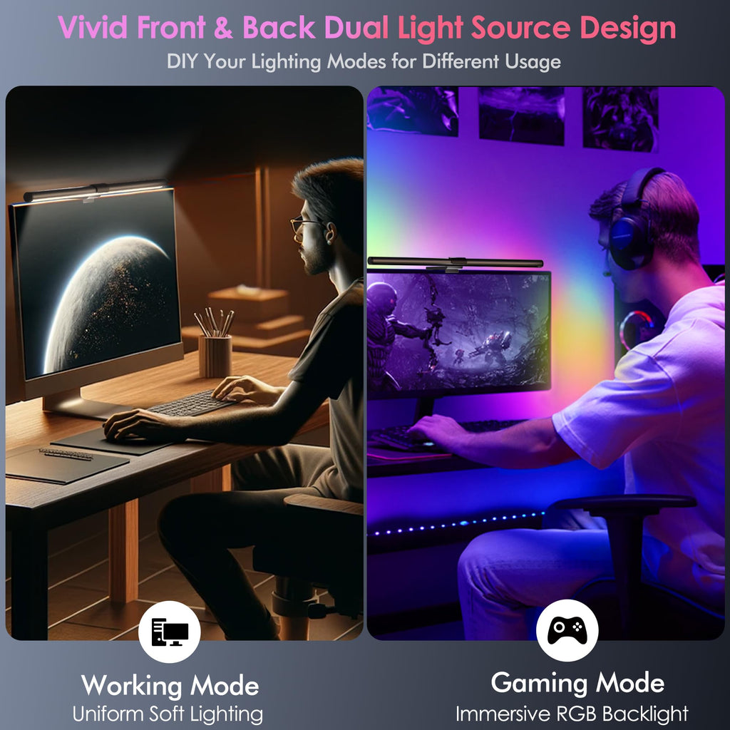 Lamp for Curved Monitor with Remote Control and RGB Backlight – 51 cm