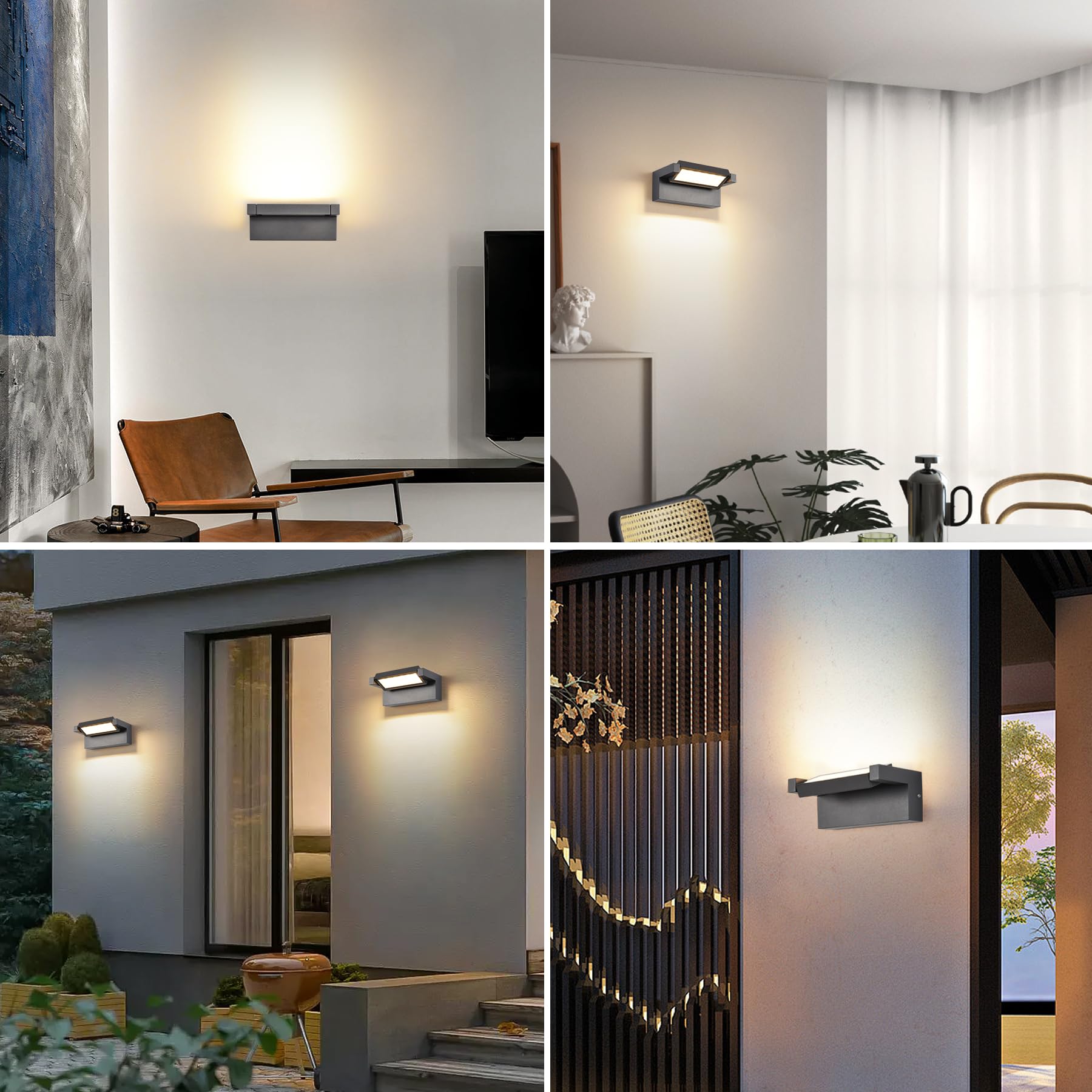 22W LED lampa ścienna, wodoodporna IP65 – Ciepła biała