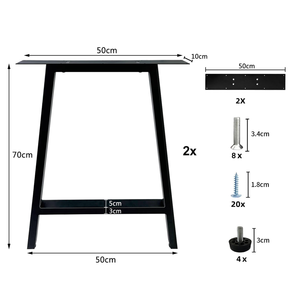 Metal table legs 70 cm