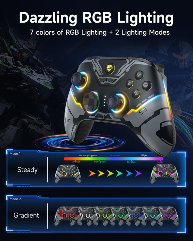 EasySMX X15 Wireless PC Controller with Hall Effect Triggers and Joysticks - No Drift, Bluetooth