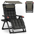 ATORPOK Garden Lounger with Canopy and Cushion - Foldable, Adjustable, 200kg, Weather-Resistant