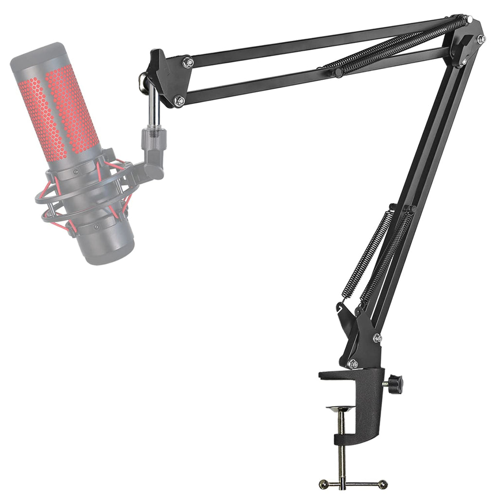 Universal Microphone Holder Compatible with HyperX QuadCast, Blue Yeti, Rode – Black