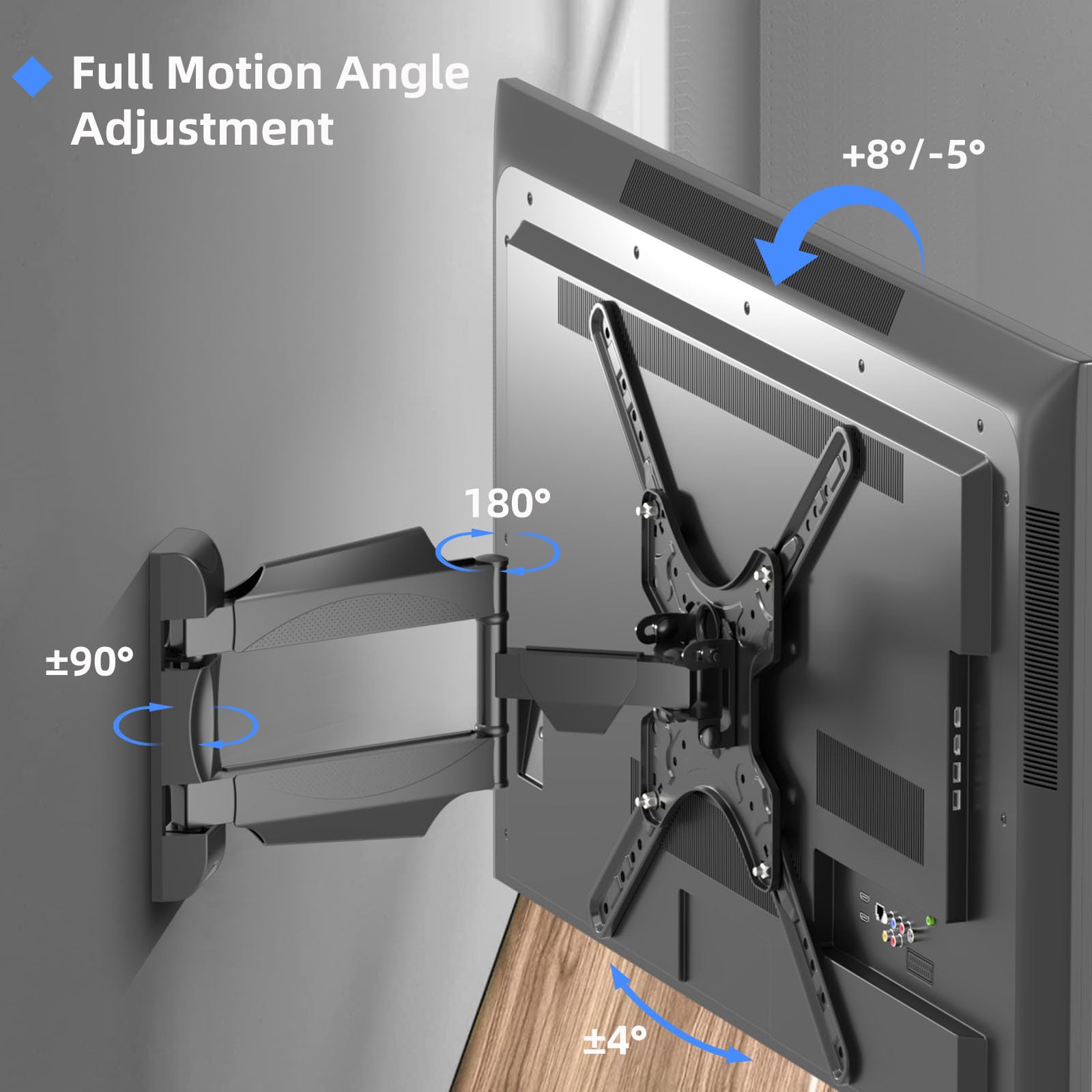 Suptek TV Wall Mount Swivel Tilt Extendable for 32-55 inch TVs VESA 400x400mm – Black
