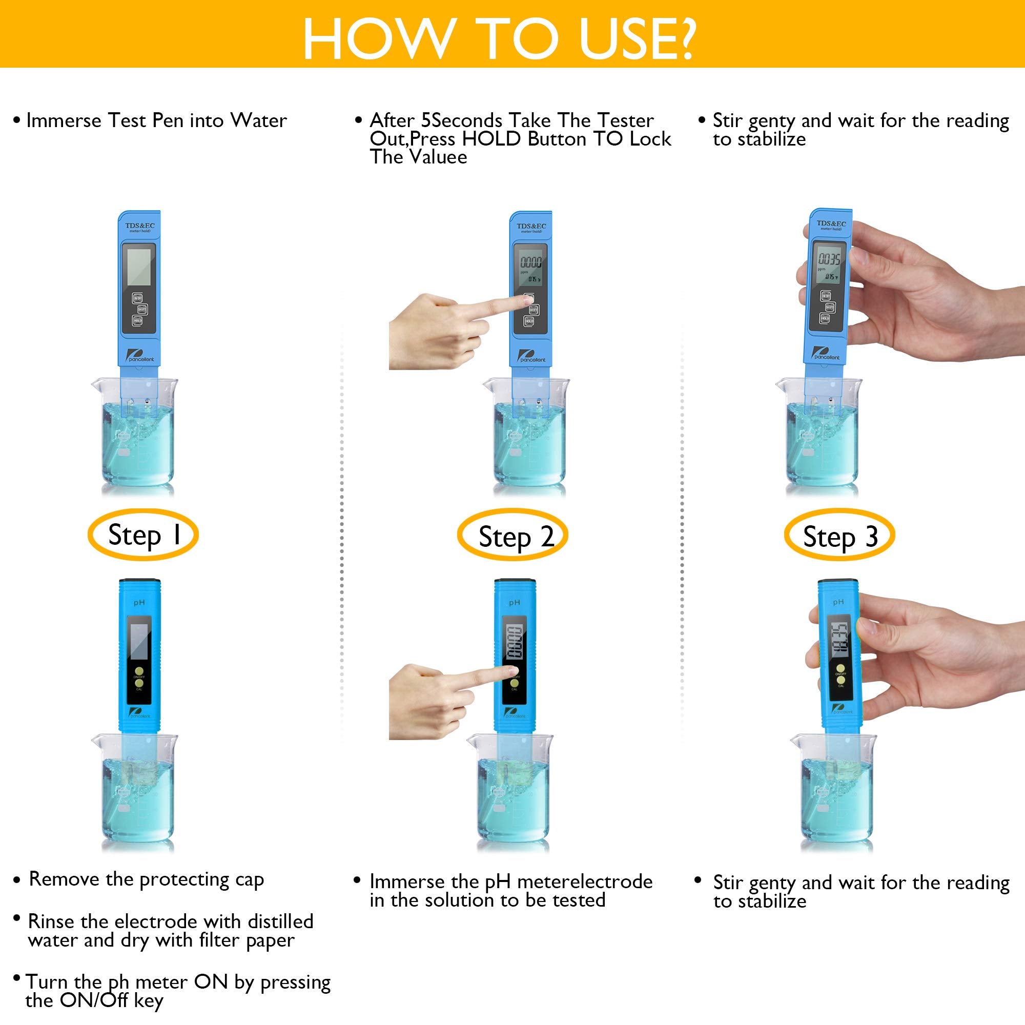4-in-1 Water Quality Meter TDS pH EC Temperature