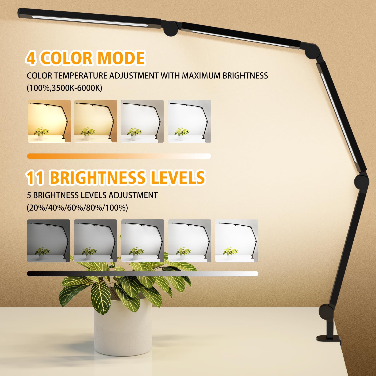 LED Desk Lamp with Clip – Flexible, For Desk and Bed