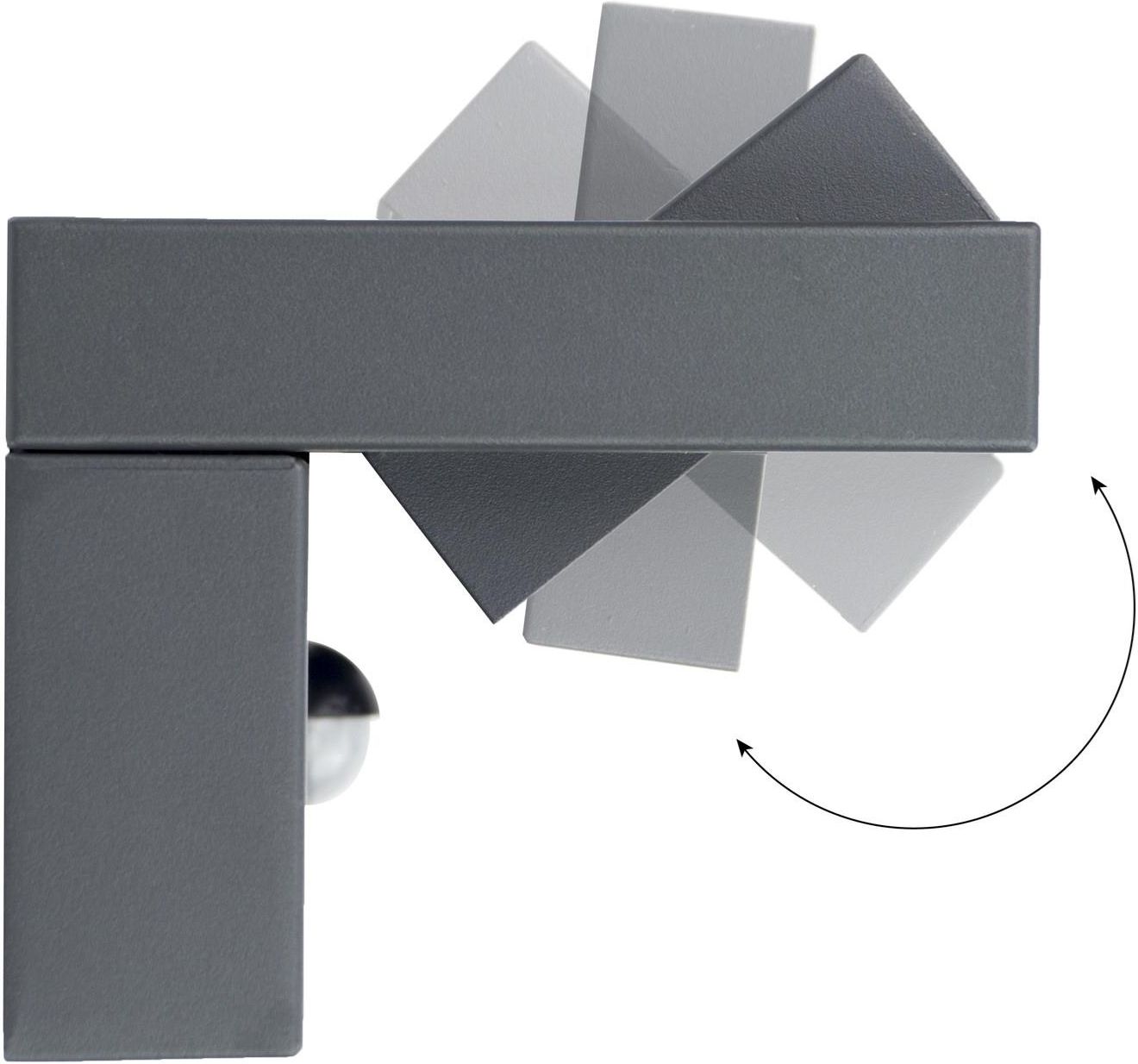 36W LED Outdoor Wall Lamp IP65 Waterproof with 350° Rotatable Panel – Dark Grey