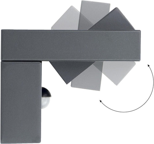 36W LED Outdoor Wall Lamp IP65 Waterproof with 350° Rotatable Panel – Dark Grey