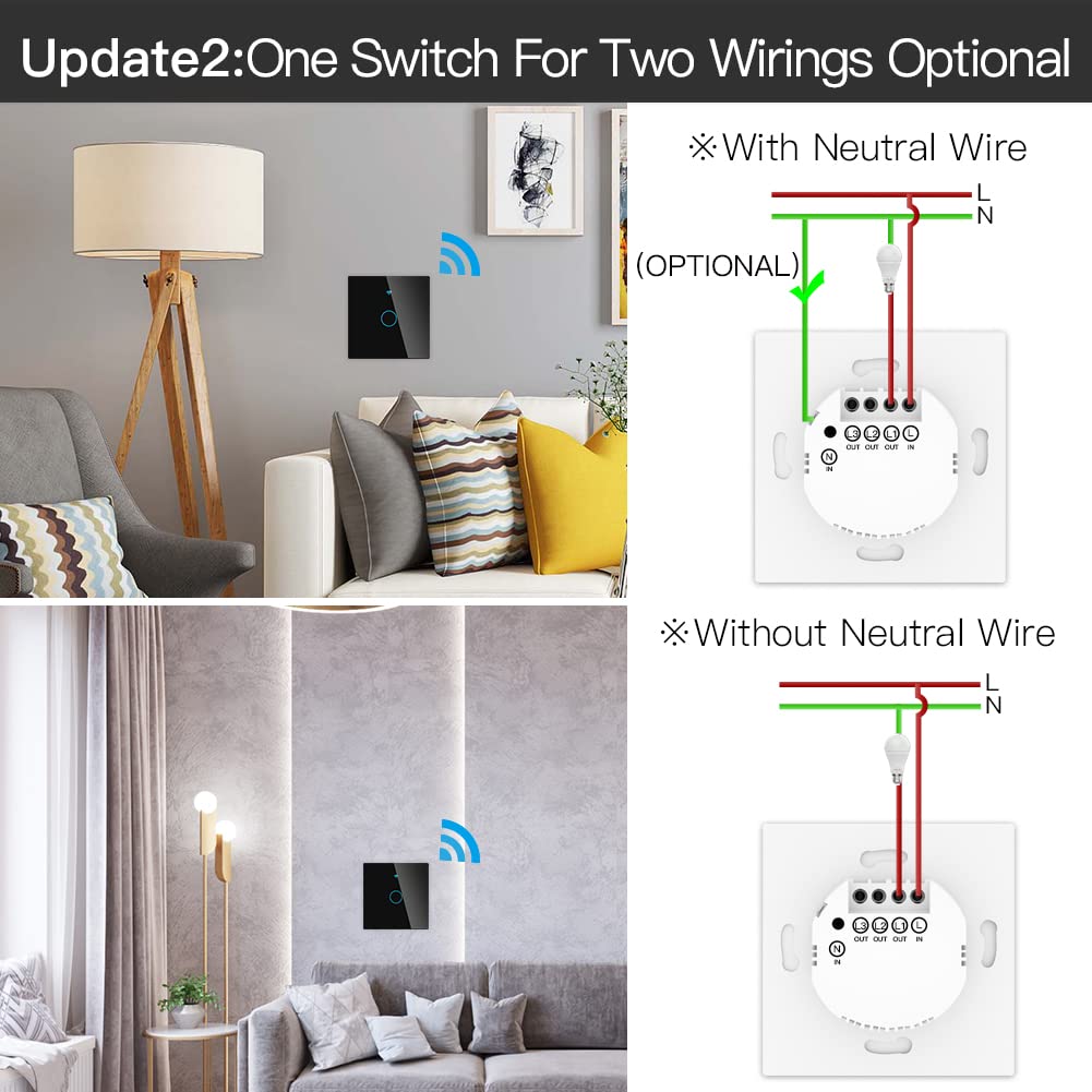 MOES inteligentny przełącznik Tuya ZigBee hub bez przewodu neutralnego – Biały