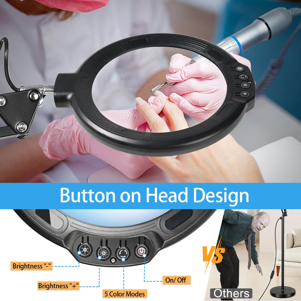 GABORISH 10x Standing Magnifier with 54 LED Lamp – Flexible Neck