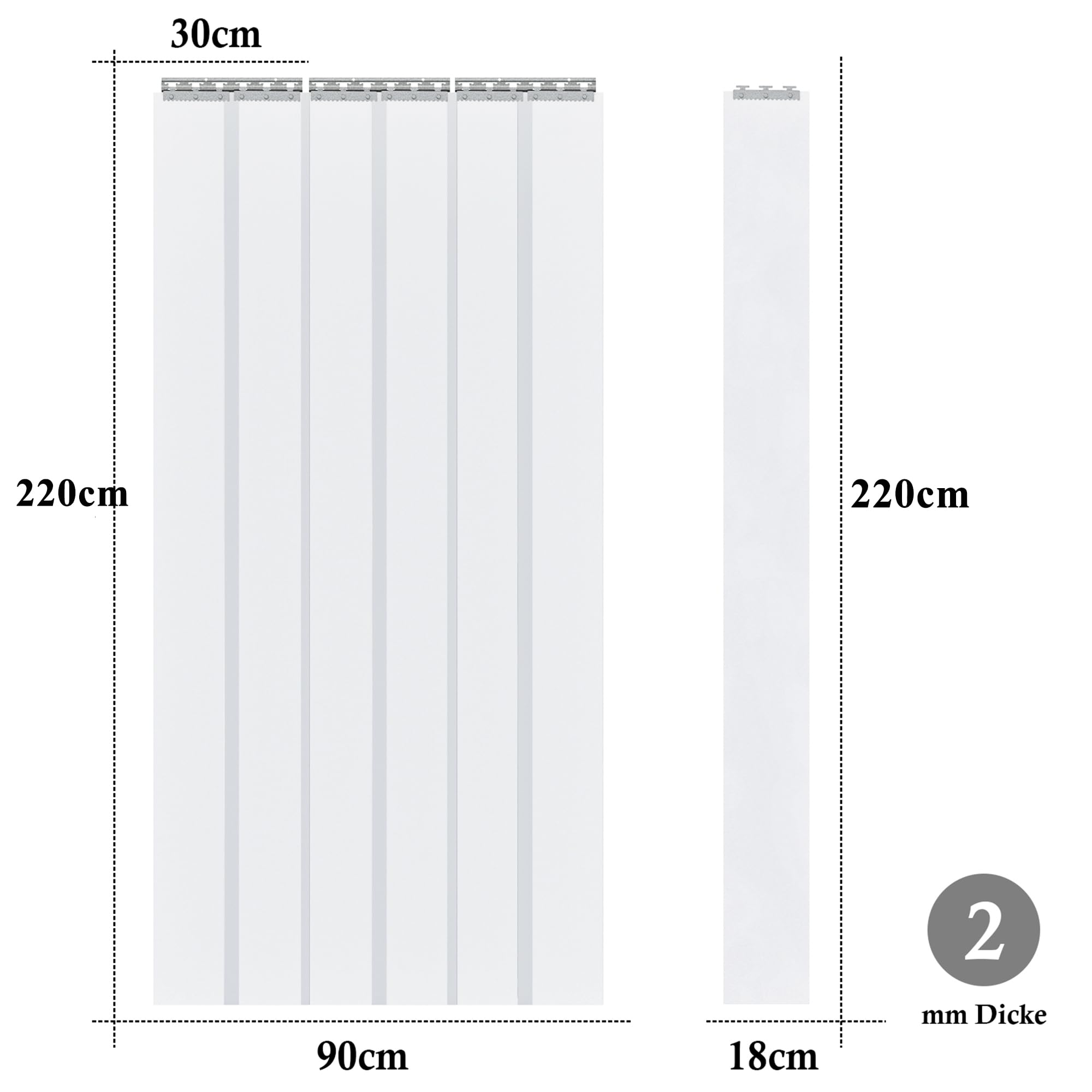 PVC Strip Curtain 90x200cm – Windproof, Waterproof, for Stables and Cold Rooms