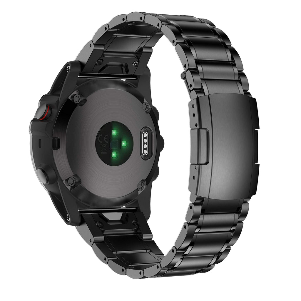 HQEUZ 26mm Titanium Bracelet for Garmin Fenix 7X/6X/5X – Quick Fit, Black