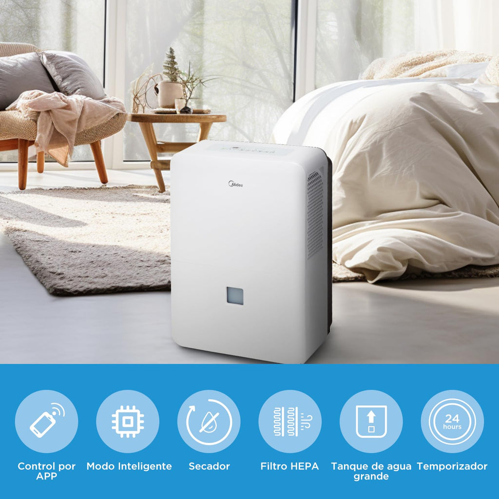 MIDEA Industrial Dehumidifier 50L – For Rooms up to 300m², Replaceable Tank, Quiet Operation