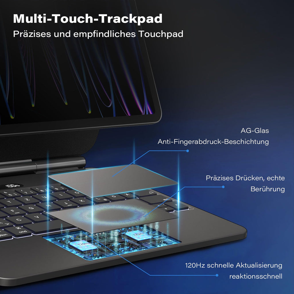 APPS2Car Keyboard for iPad Air Magic Keyboard Floating Cantilever with Touchpad Backlit – Black