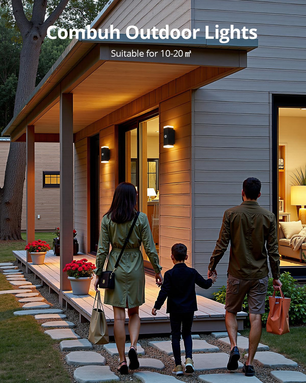 12W Wall Lamp with Motion Sensor IP65 Waterproof – Black