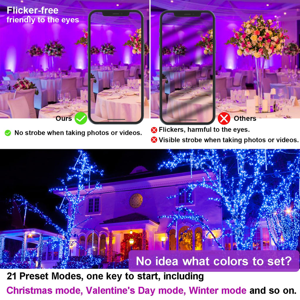 80W RGB LED Floodlight with Bluetooth 5.0 – 8000LM, BRmesh App, 23 Modes