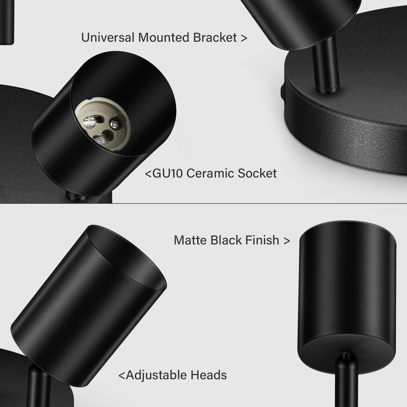 AUQUEE 3-bulb GU10 Black LED Ceiling Spotlight – Kitchen and Living Room