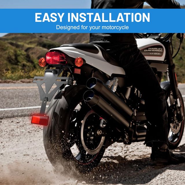 Uchwyt Tablicy Rejestracyjnej Motocykla z Oświetleniem LED – Aluminium, Regulowany 4 Pozycje
