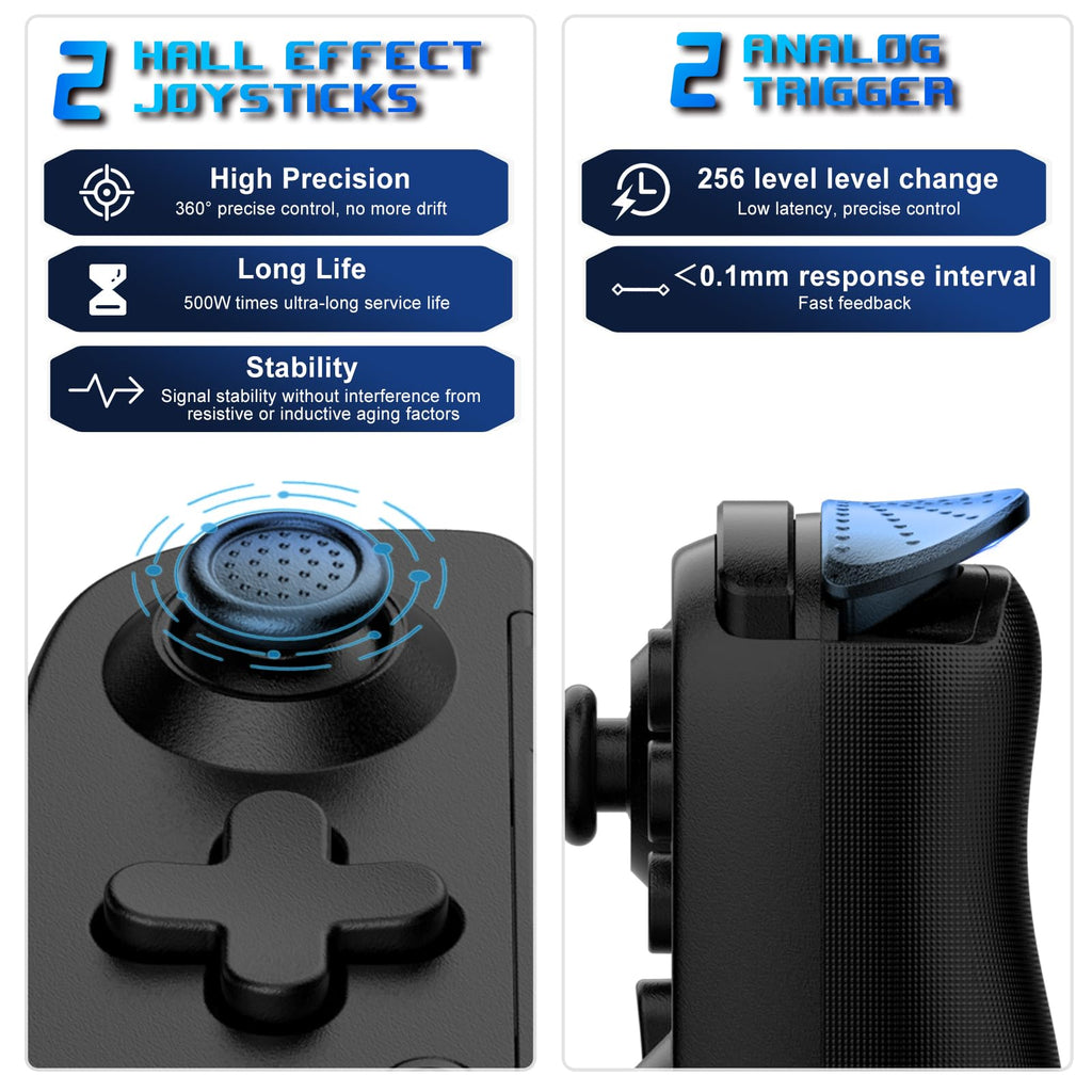 Wireless Mobile Gaming Controller Gamepad for iPhone, Android, PC, PS4 – Green Light