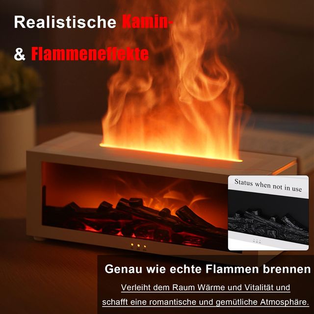 LED Aromatherapy Diffuser 150ml with Remote - 7-Color Flame Effect