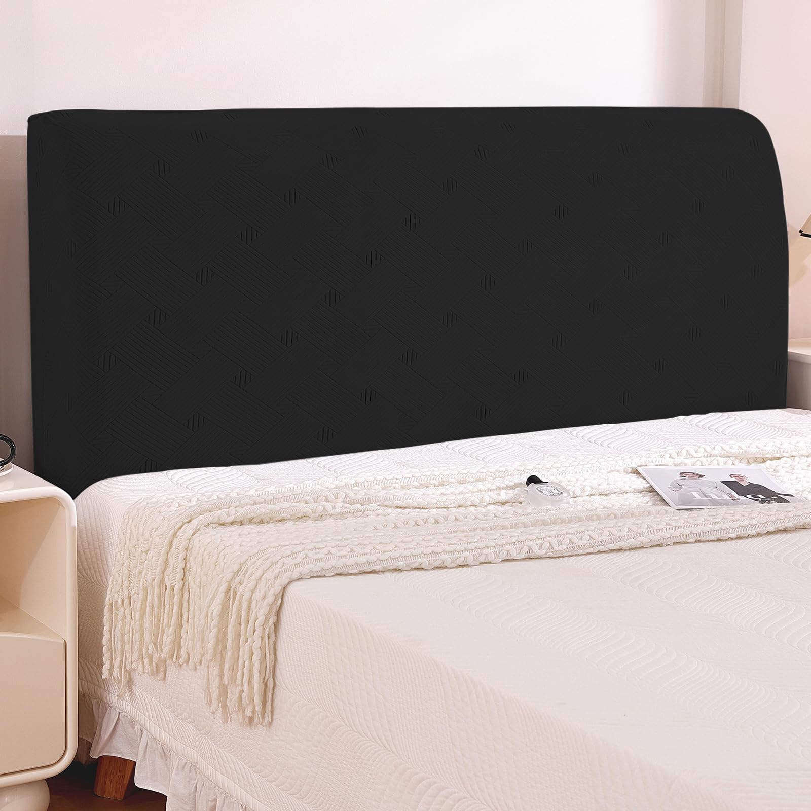 Bed Headboard Cover 120cm – Elastic, Dust Protection, Sample, Dark Blue