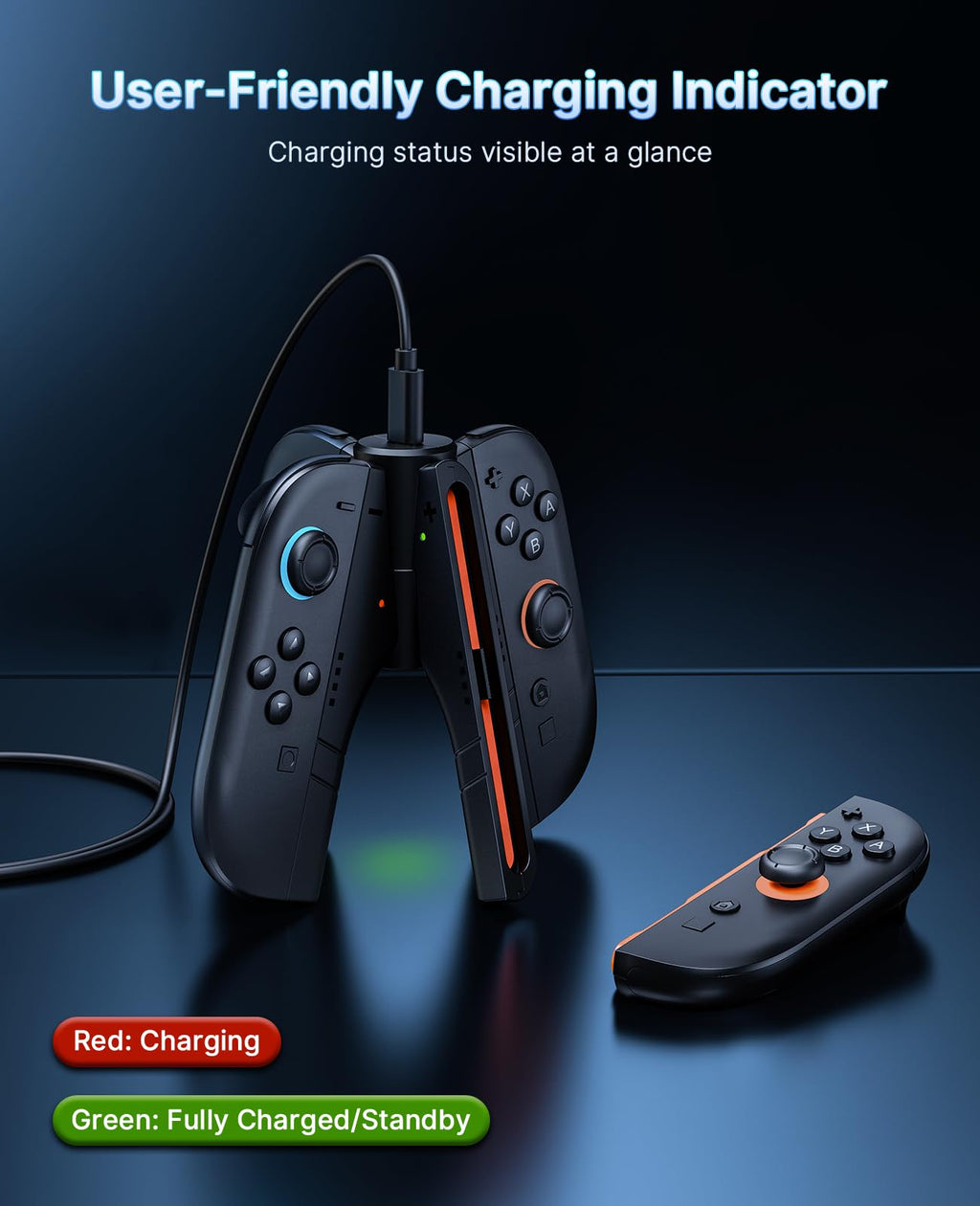 Upgraded Nintendo Switch Charging Grip 4-in-1 Station - Portable