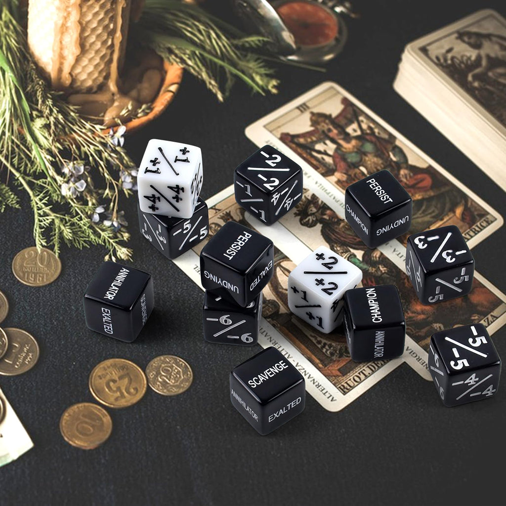 Set of 48 MTG Dice Counter Tokens compatible with CCG and Card Games - Bag included