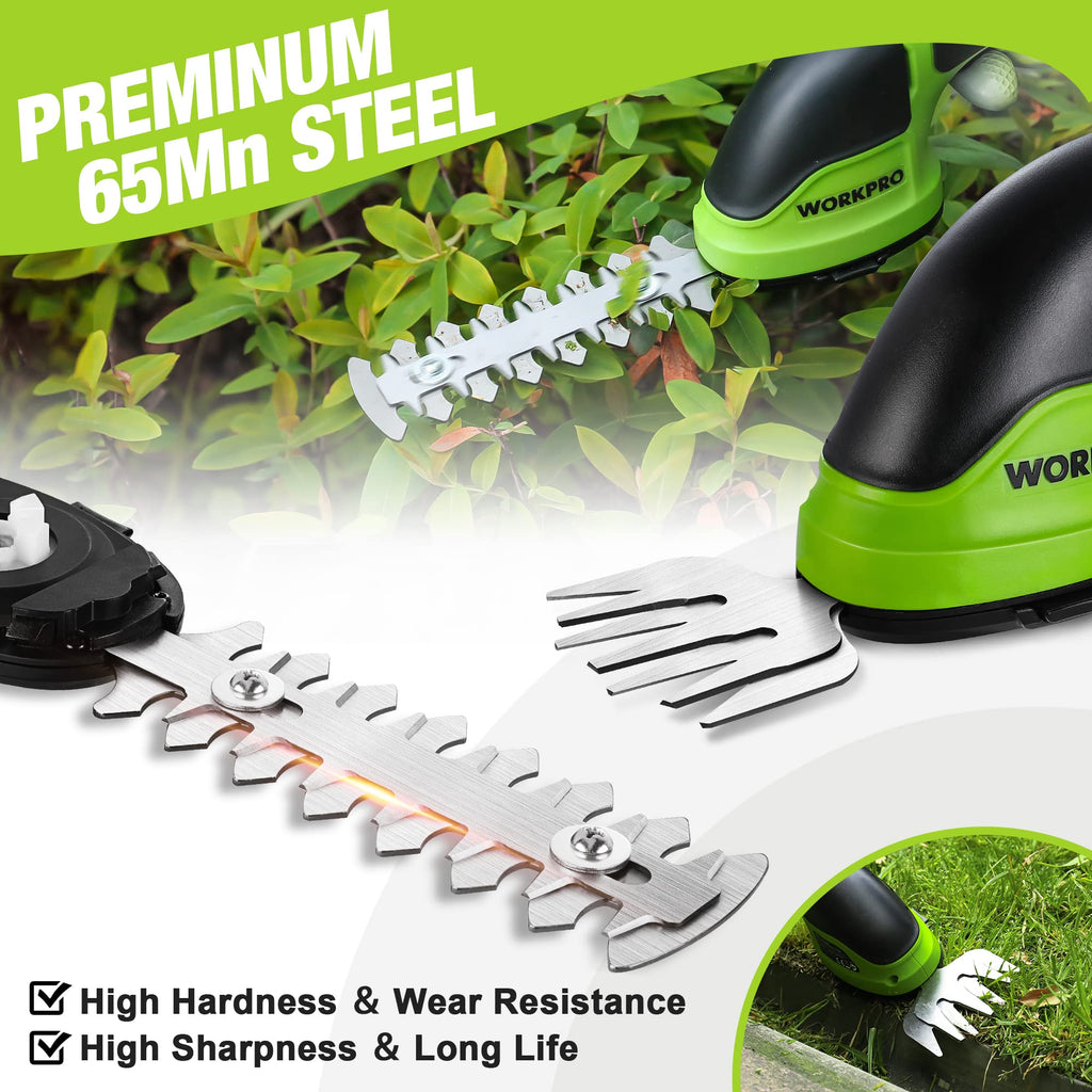 WORKPRO 3.6V Electric Garden Shears with 2 Blades and Battery – Efficient Trimming
