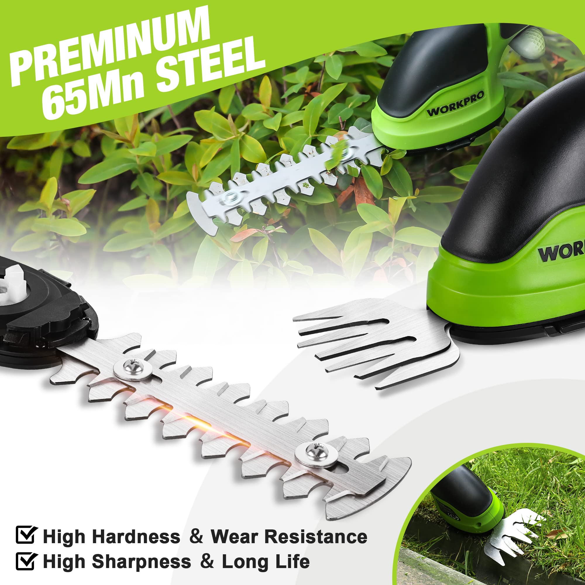 WORKPRO 3.6V Electric Garden Shears with 2 Blades and Battery – Efficient Trimming