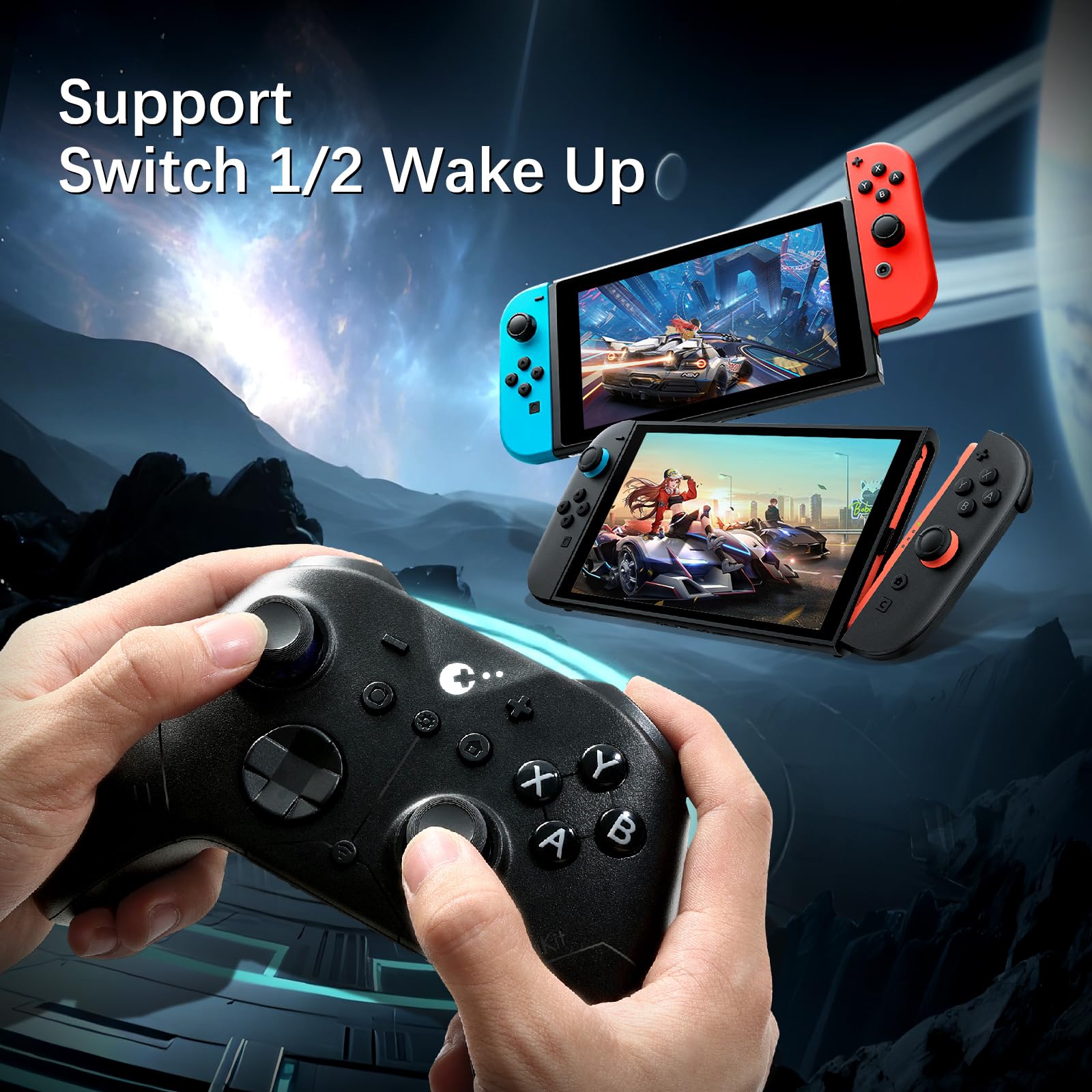 GuliKit ES PRO Low Latency Wireless Game Controller for Switch/PC - Black