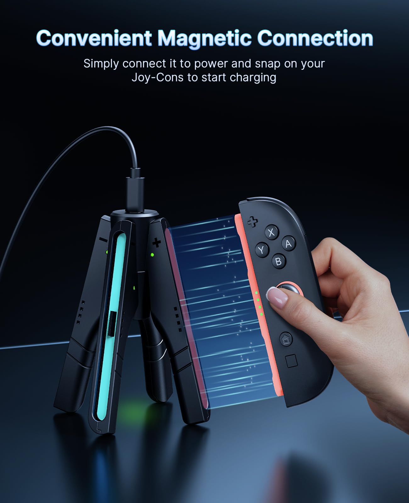 Upgraded Nintendo Switch Charging Grip 4-in-1 Station - Portable