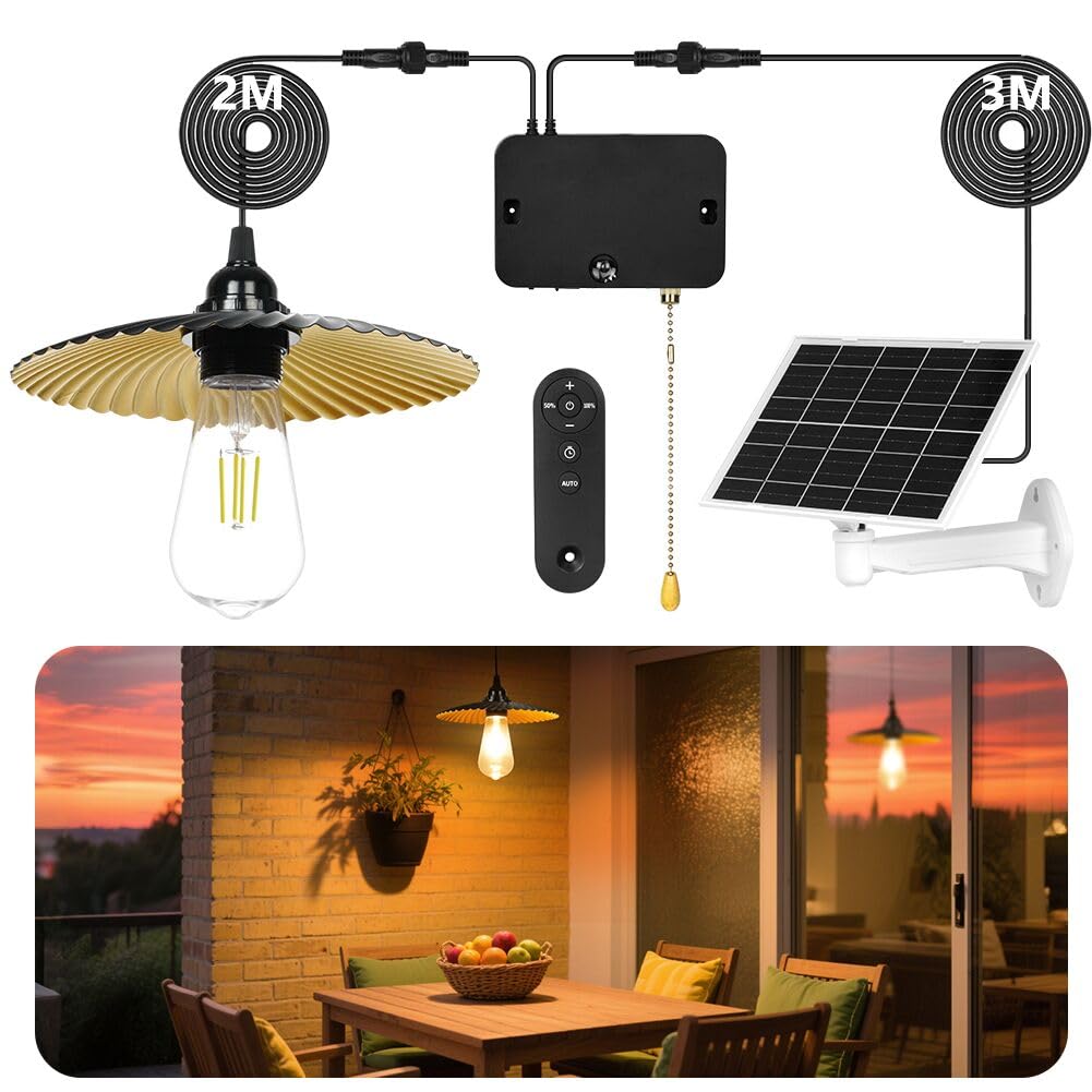Solar pendant light with remote control - remote control operation