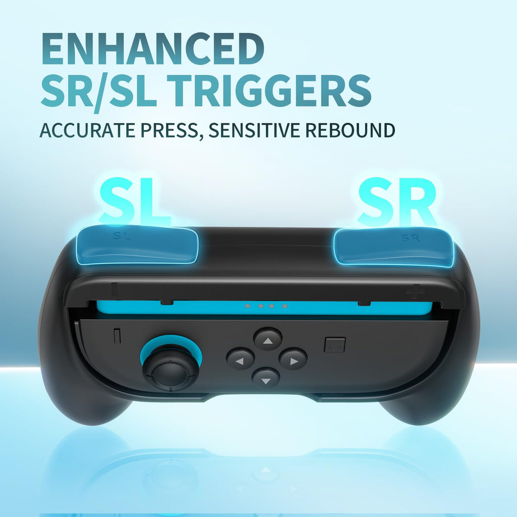 Uchwyty Joy-Con 2 szt ergonomiczne antypoślizgowe z przyciskami SL/SR – 2-Pack