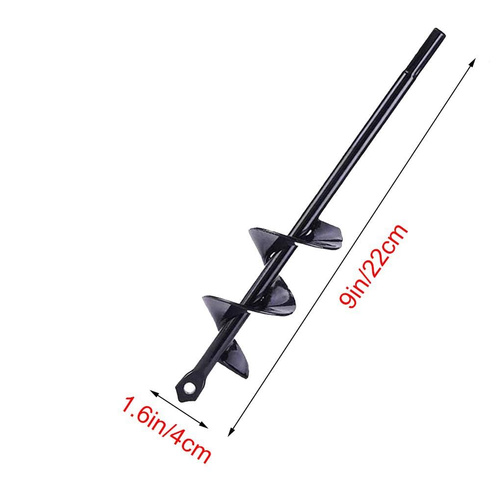 Set of earth augers 4x22 & 10x30cm spiral drills 4x22/10x30cm