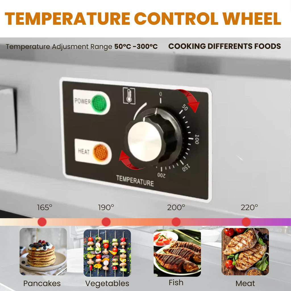 Electric Grill Plate Professional – 55x35cm, 3000W, Stainless Steel, For Catering and Home Use