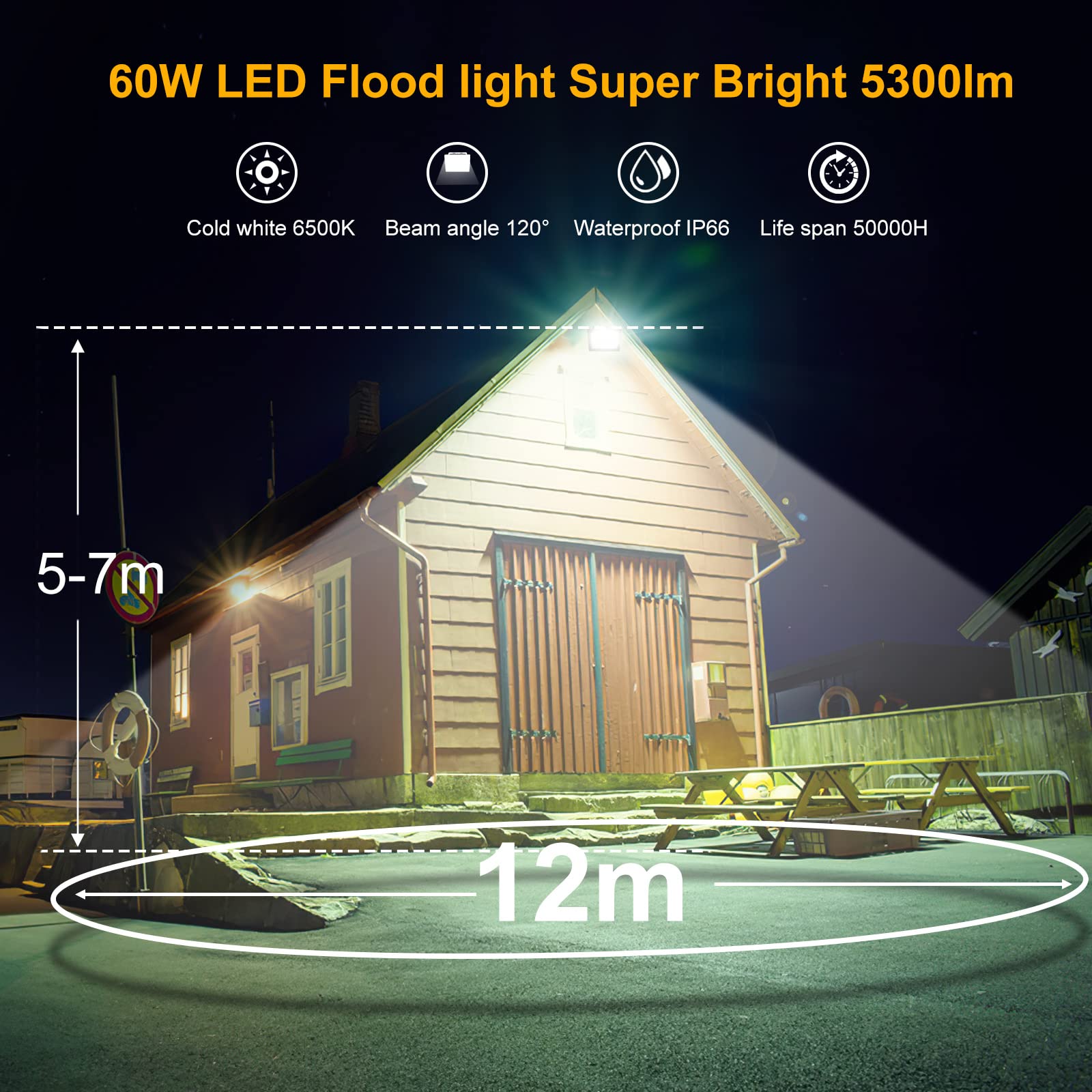 MEIKEE 60W LED Floodlight – Outdoor Floodlight