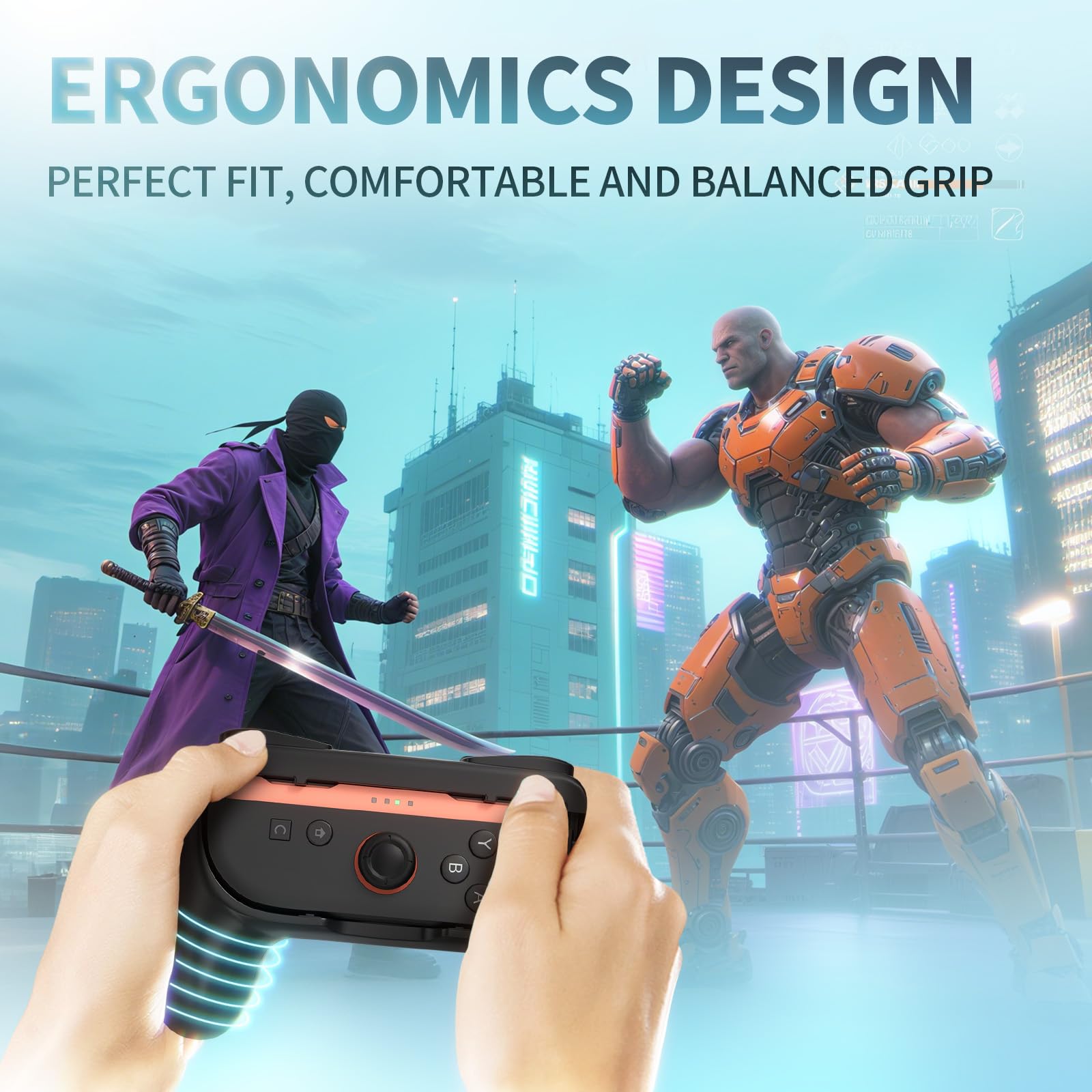 Uchwyty Joy-Con 2 szt ergonomiczne antypoślizgowe z przyciskami SL/SR – 2-Pack