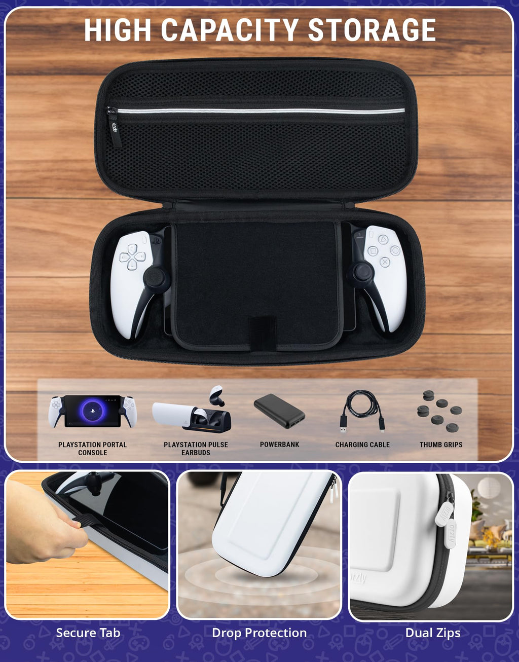 Accessory Kit for PlayStation Portal – Case, Headphones, Screen Protector, and More – White