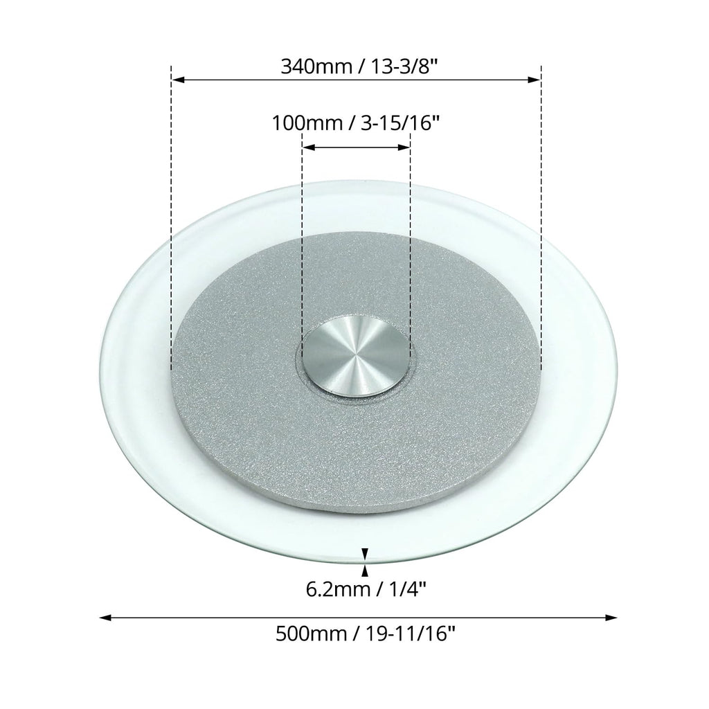 QWORK® Tempered Glass Lazy Susan Swivel Serving Plate